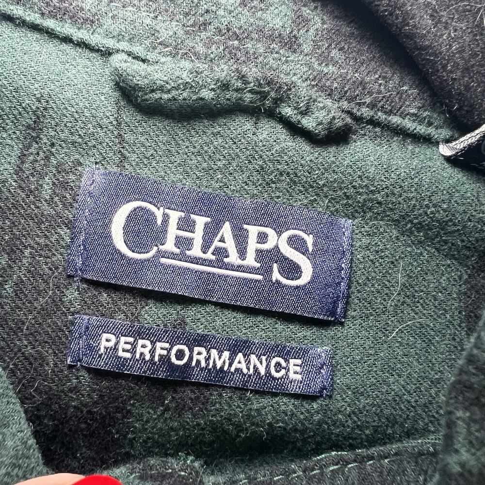 Chaps Performance Flannel Shirt Men's Size M Green Soft Hunting Deer Duck Cabin - Picture 3 of 13